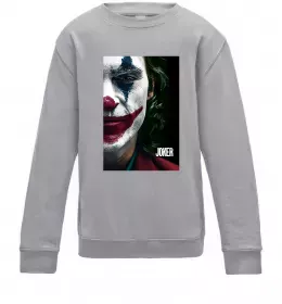 Детский Свитшот Джокер Постер Серый меланж фото