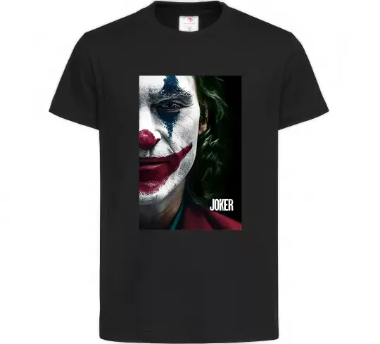 Дитяча футболка Джокер Постер Чорний фото