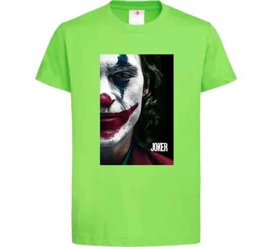 Дитяча футболка Джокер Постер Лаймовий фото