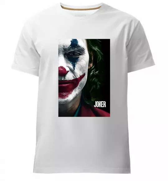 Чоловіча преміум футболка Джокер Постер Білий фото