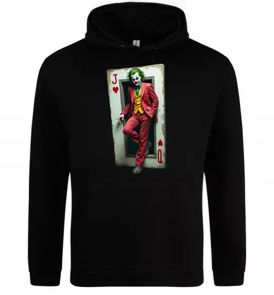 Жіноча толстовка (худі) Джокер карта Чорний фото