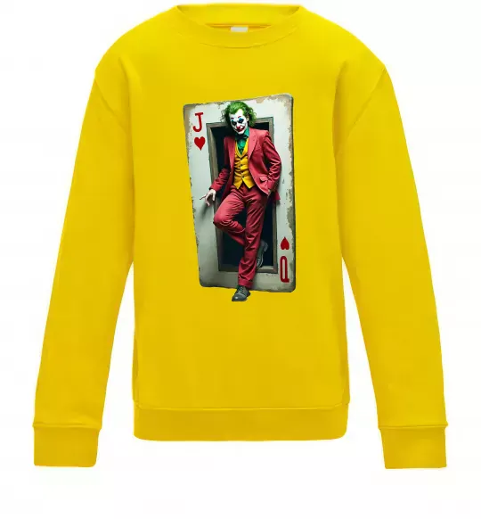 Детский Свитшот Джокер карта Солнечно желтый фото