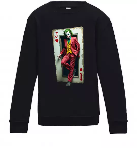 Детский Свитшот Джокер карта Черный фото