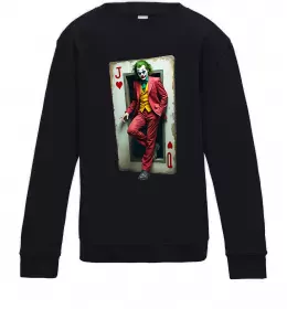 Детский Свитшот Джокер карта Черный фото