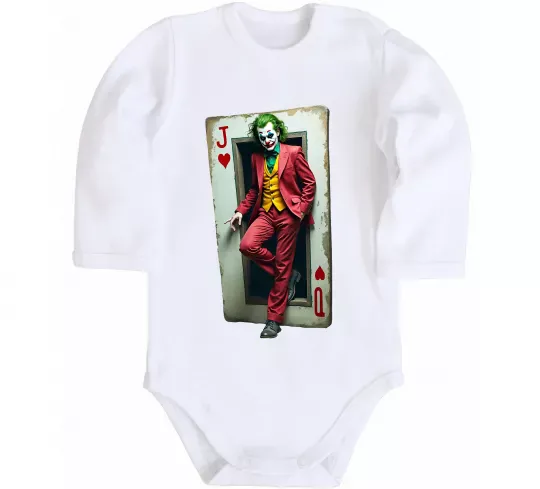 Дитячий бодік Джокер карта Білий фото