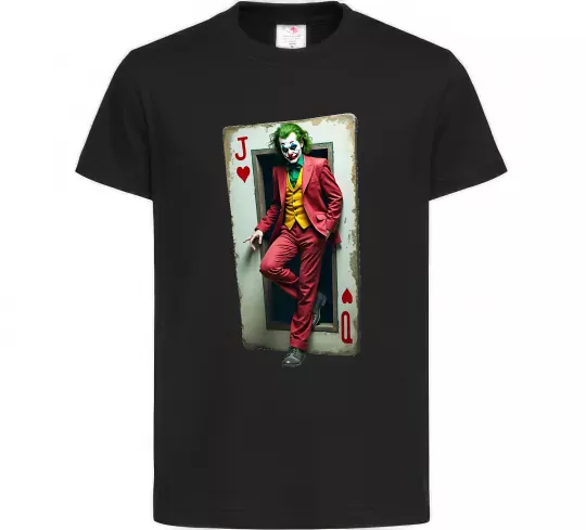 Дитяча футболка Джокер карта Чорний фото