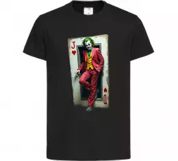 Дитяча футболка Джокер обличчя Чорний фото