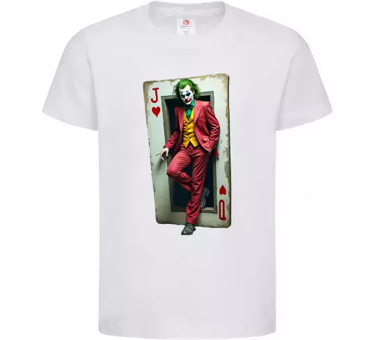 Дитяча футболка Джокер карта Білий фото