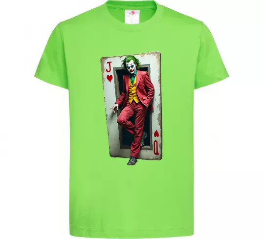 Дитяча футболка Джокер карта Лаймовий фото