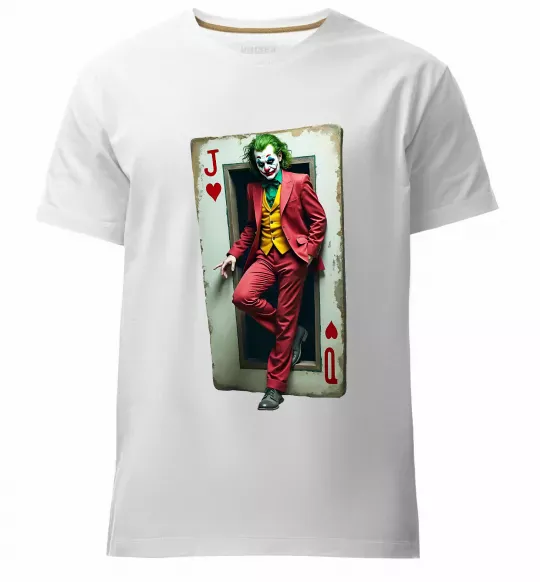 Чоловіча преміум футболка Джокер карта Білий фото