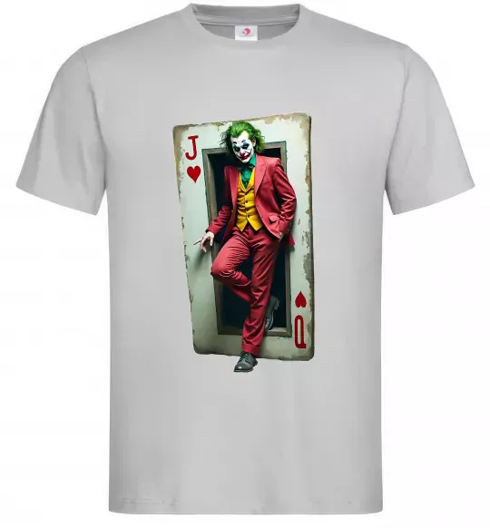 Чоловіча футболка Джокер карта Сірий фото
