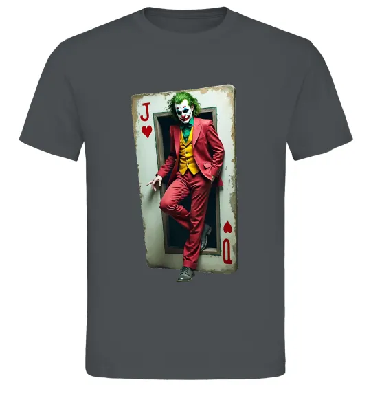 Чоловіча футболка Джокер карта Графіт фото