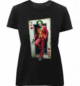 Женская премиум футболка Джокер Постер Белый фото