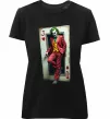 Жіноча преміум футболка Джокер карта Чорний фото