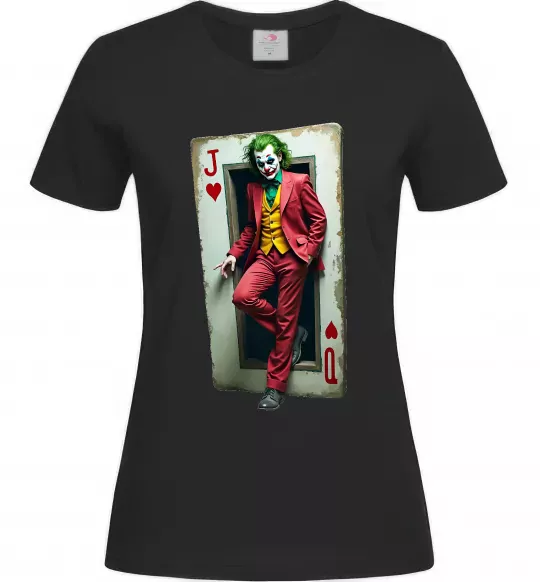 Жіноча футболка Джокер карта Чорний фото