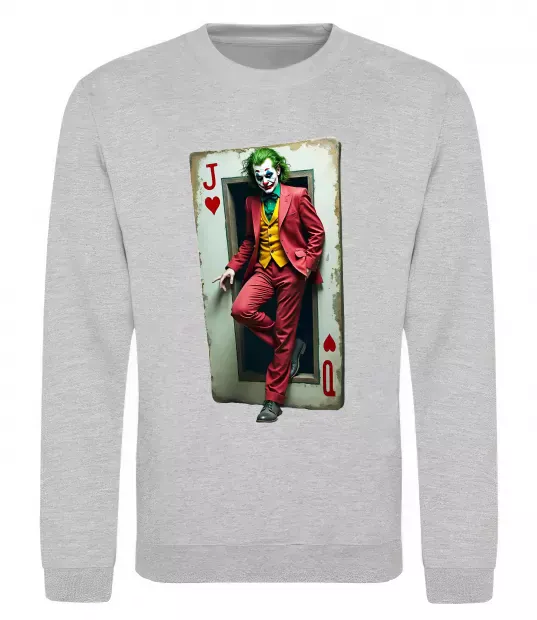 Свитшот Джокер карта Серый меланж фото