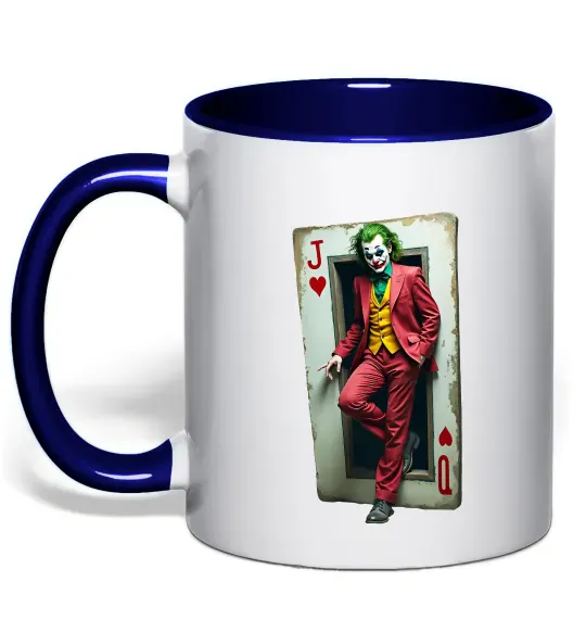 Чашка з кольоровою ручкою Джокер карта Глибокий темно-синій фото