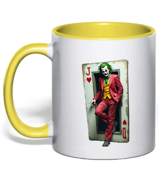Чашка с цветной ручкой Джокер карта Лимонный фото