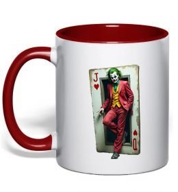Чашка з кольоровою ручкою Джокер карта