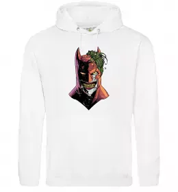 Мужская толстовка (худи) Бетмен-Джокер Белый фото