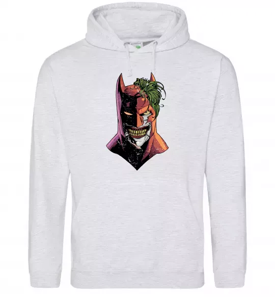 Чоловіча толстовка (худі) Бетмен-Джокер Сірий меланж фото