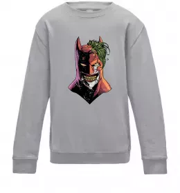 Детский Свитшот Бетмен-Джокер Серый меланж фото