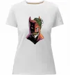 Женская премиум футболка Бетмен-Джокер Белый фото