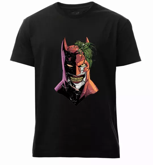 Чоловіча преміум футболка Бетмен-Джокер Чорний фото