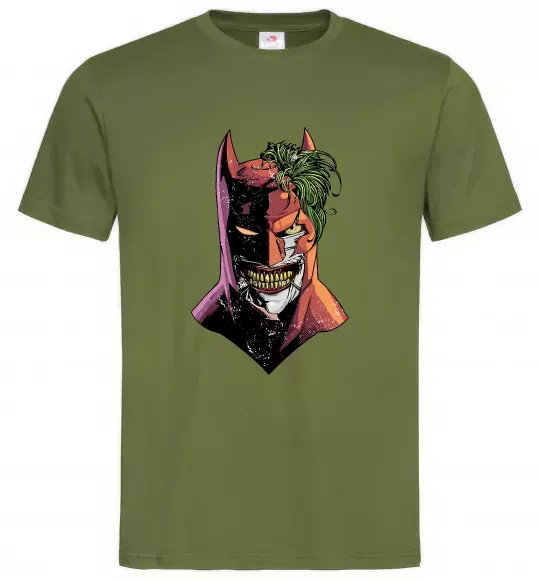 Чоловіча футболка Бетмен-Джокер Оливковий фото