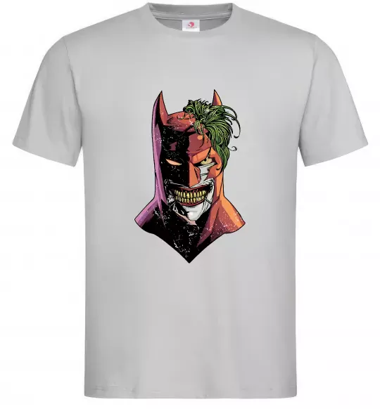 Чоловіча футболка Бетмен-Джокер Сірий фото