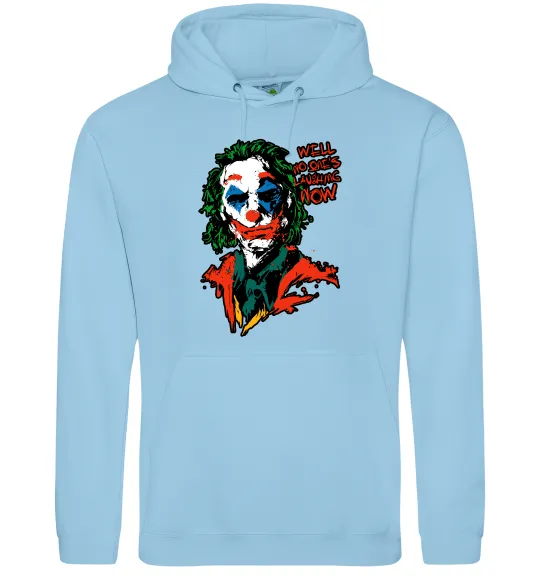 Мужская толстовка (худи) No one`s laughing now Голубой фото