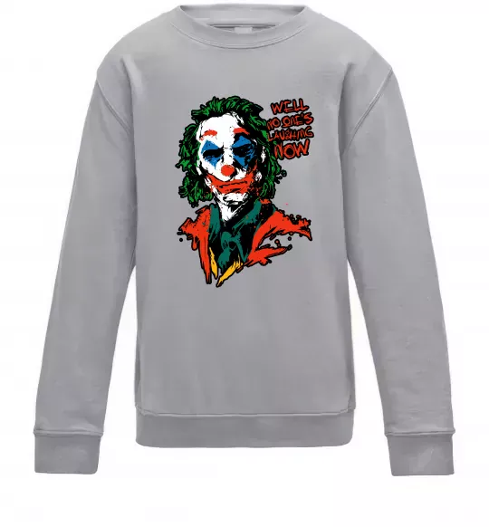 Детский Свитшот No one`s laughing now Серый меланж фото