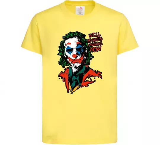 Дитяча футболка No one`s laughing now Лимонний фото