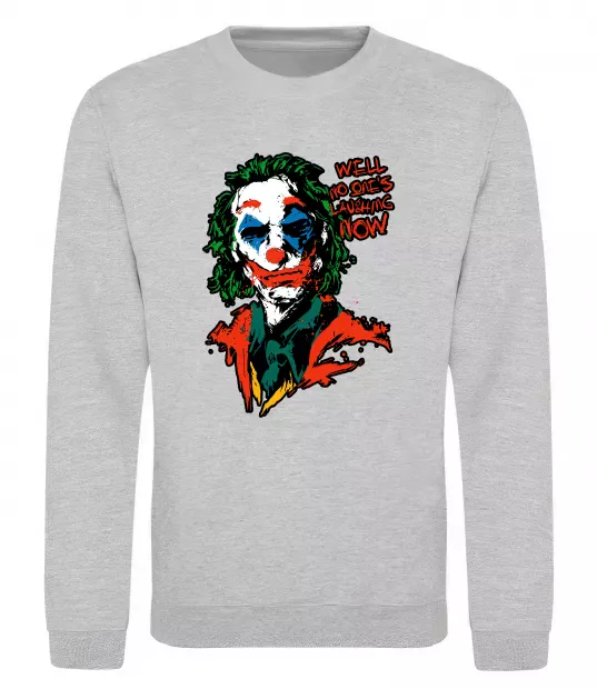 Світшот No one`s laughing now Сірий меланж фото