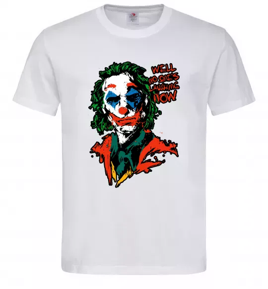 Мужская футболка No one`s laughing now Белый фото