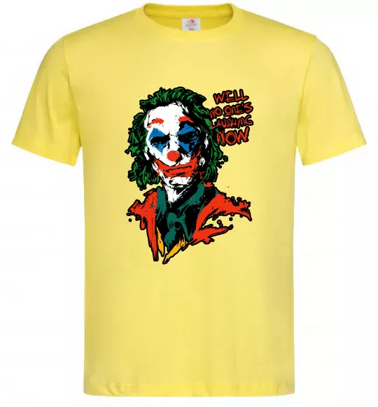 Мужская футболка No one`s laughing now Лимонный фото