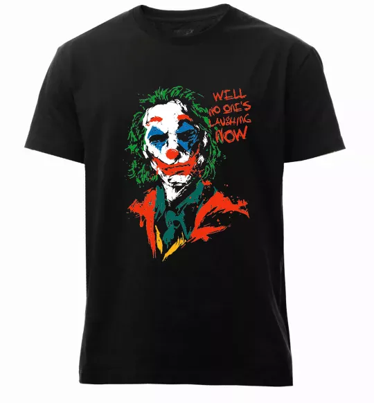 Мужская премиум футболка No one`s laughing now Черный фото