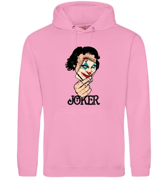 Мужская толстовка (худи) Joker card Розовый фото