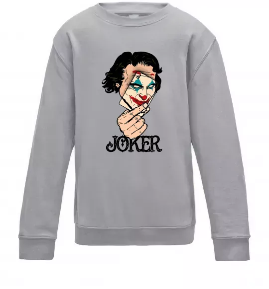 Дитячий світшот Joker card Сірий меланж фото