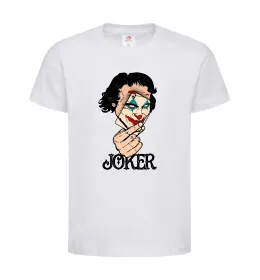 Дитяча футболка Joker card Білий фото