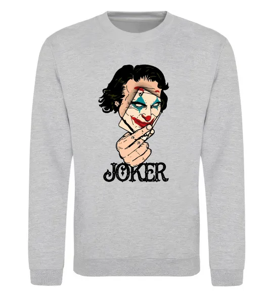 Свитшот Joker card Серый меланж фото