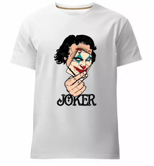 Чоловіча преміум футболка Joker card Білий фото