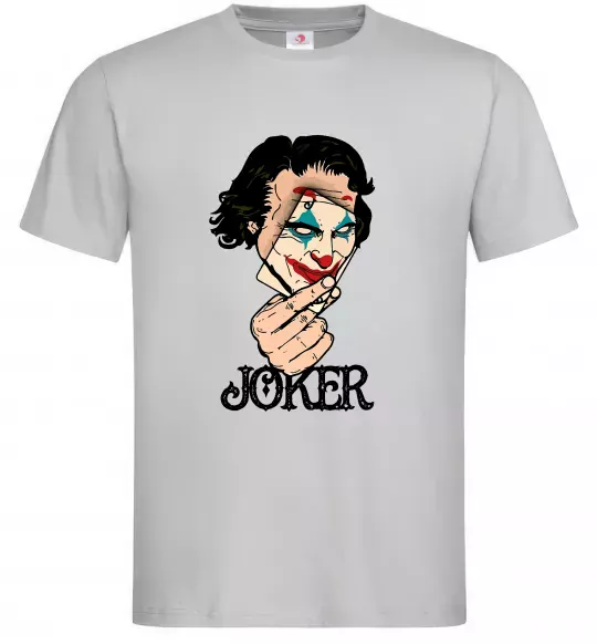 Чоловіча футболка Joker card Сірий фото