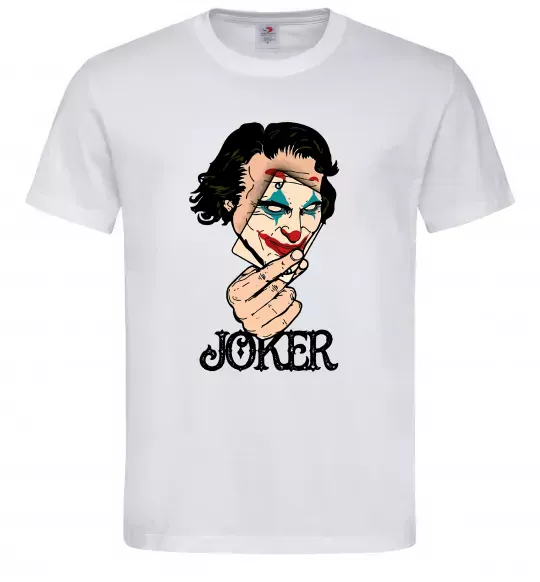 Чоловіча футболка Joker card Білий фото