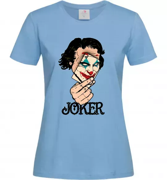 Женская футболка Joker card Голубой фото