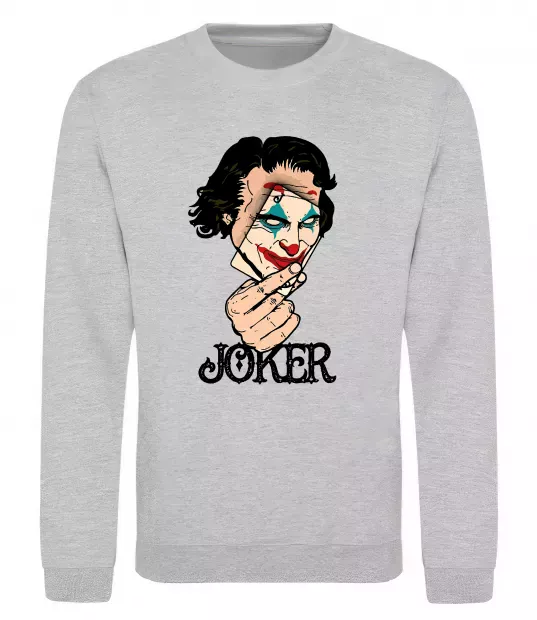 Світшот Joker card Сірий меланж фото