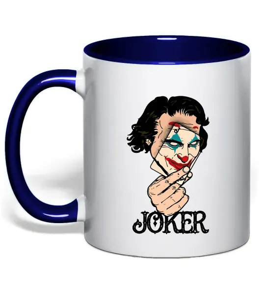 Чашка с цветной ручкой Joker card Глубокий темно-синий фото
