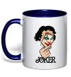 Чашка с цветной ручкой Joker card Глубокий темно-синий фото