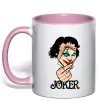 Чашка с цветной ручкой Joker card Нежно розовый фото