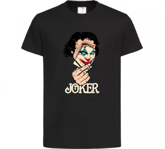 Дитяча футболка Joker card Чорний фото